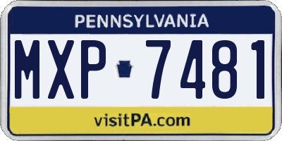 PA license plate MXP7481