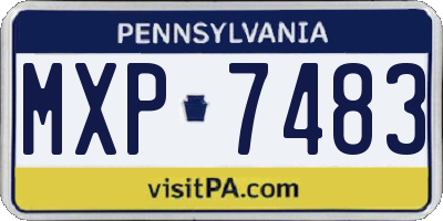 PA license plate MXP7483