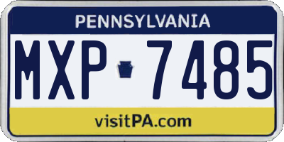 PA license plate MXP7485