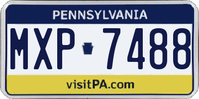 PA license plate MXP7488