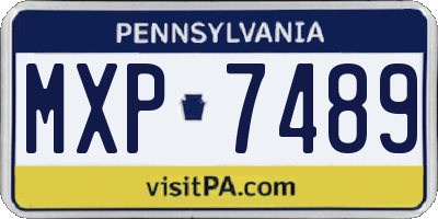PA license plate MXP7489