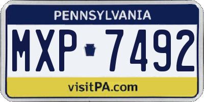 PA license plate MXP7492