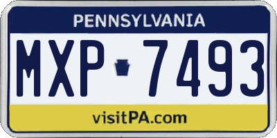 PA license plate MXP7493