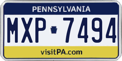 PA license plate MXP7494