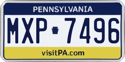 PA license plate MXP7496