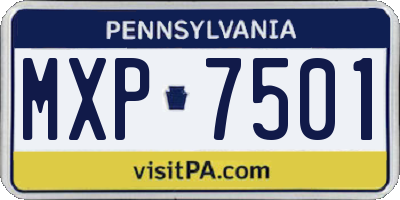 PA license plate MXP7501