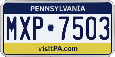 PA license plate MXP7503