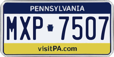 PA license plate MXP7507