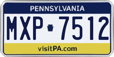 PA license plate MXP7512