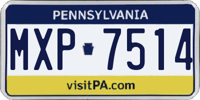 PA license plate MXP7514