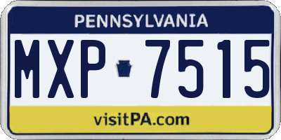 PA license plate MXP7515