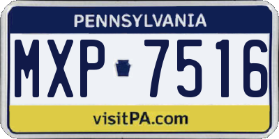 PA license plate MXP7516