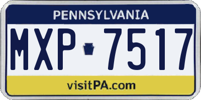 PA license plate MXP7517