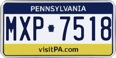 PA license plate MXP7518