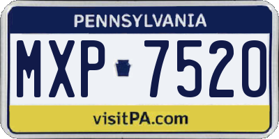 PA license plate MXP7520