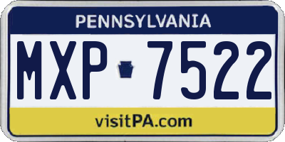 PA license plate MXP7522