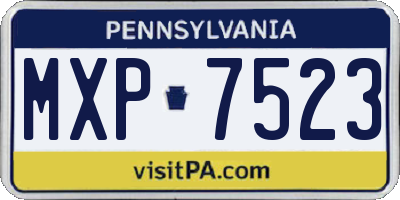 PA license plate MXP7523
