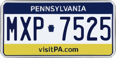 PA license plate MXP7525