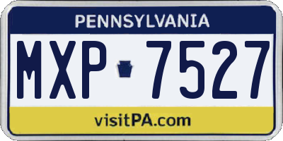 PA license plate MXP7527