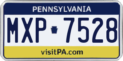 PA license plate MXP7528