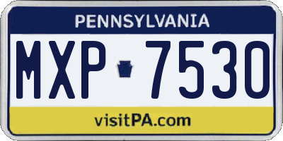 PA license plate MXP7530