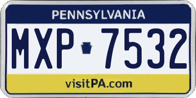 PA license plate MXP7532