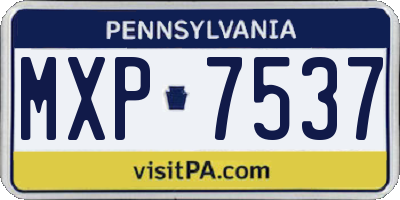 PA license plate MXP7537