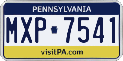 PA license plate MXP7541