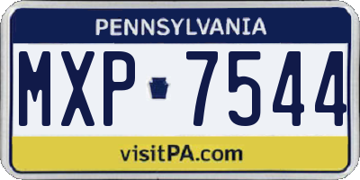 PA license plate MXP7544