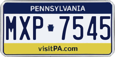 PA license plate MXP7545