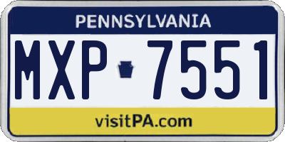 PA license plate MXP7551