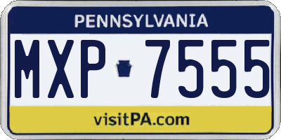 PA license plate MXP7555