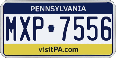 PA license plate MXP7556