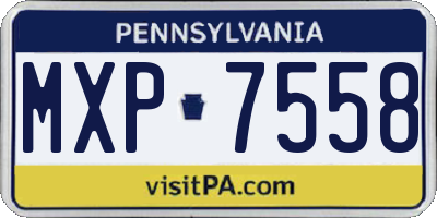 PA license plate MXP7558