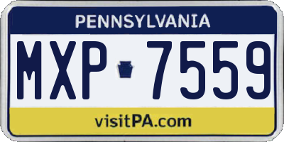 PA license plate MXP7559