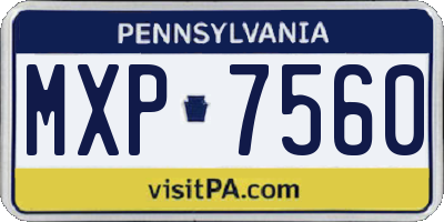 PA license plate MXP7560