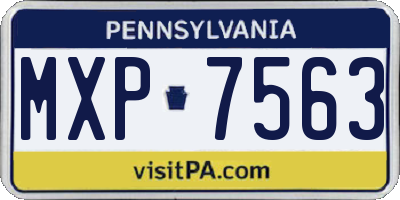 PA license plate MXP7563