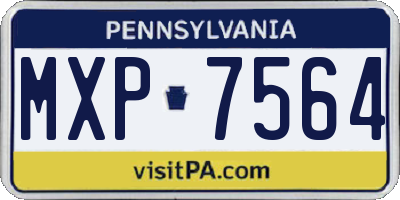 PA license plate MXP7564