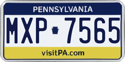 PA license plate MXP7565