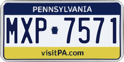 PA license plate MXP7571