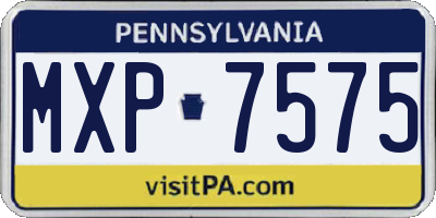 PA license plate MXP7575