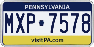 PA license plate MXP7578