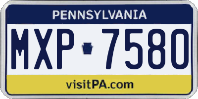 PA license plate MXP7580