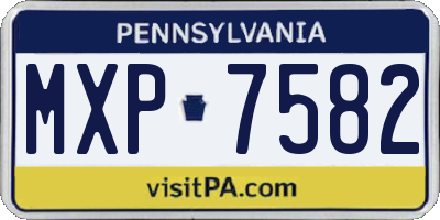 PA license plate MXP7582
