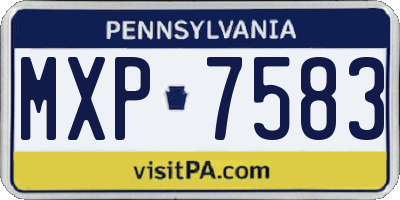 PA license plate MXP7583