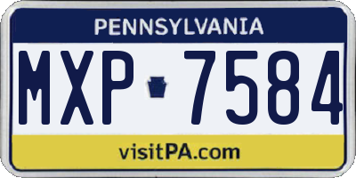 PA license plate MXP7584