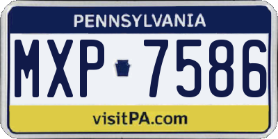 PA license plate MXP7586