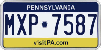 PA license plate MXP7587