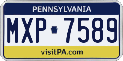 PA license plate MXP7589