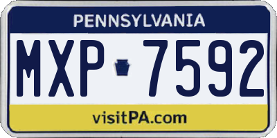 PA license plate MXP7592
